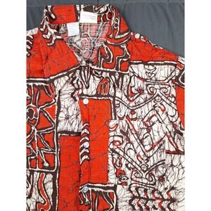 Vintage 1960's Montgomery Ward Shirt Mens Medium Abstract Art Disco Retro Aztec